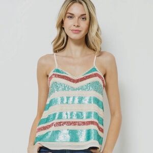 NWT Beaded Sequin Top